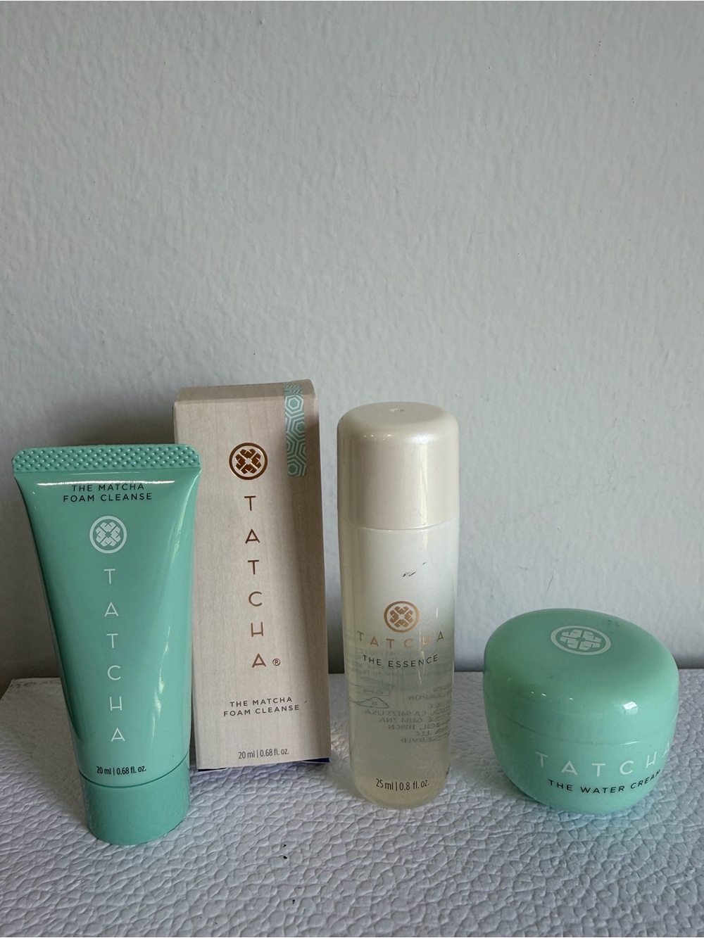 Tatcha Set:The Matcha Foam Cleanse, Essence, and Water Cream